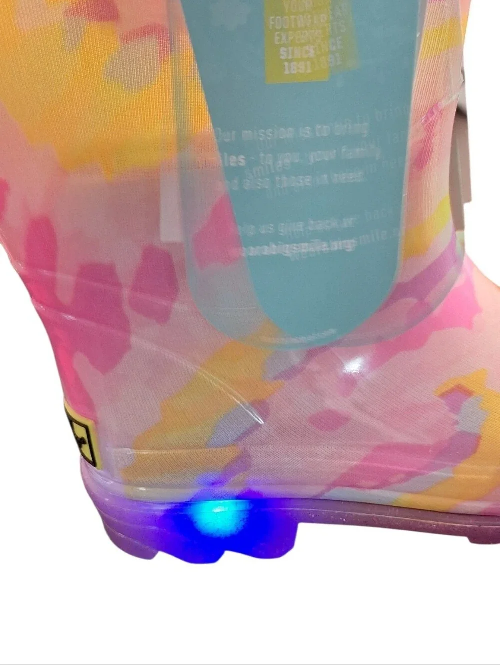 NWT Western Chief Tie-dye Swirl Light-up Rain Boots